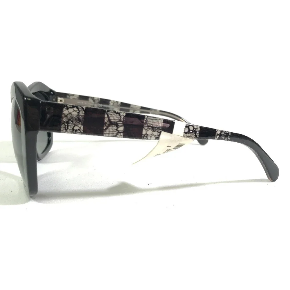 Chanel Sunglasses 5296 c.501/S8 Black Clear Lace Frames w/ Gray Polarized Lenses